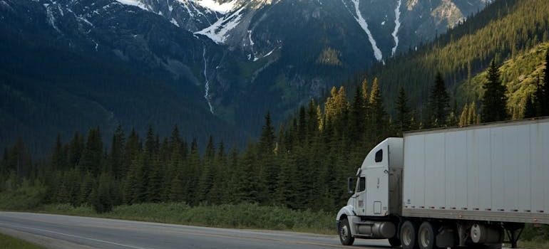 A moving truck on the road