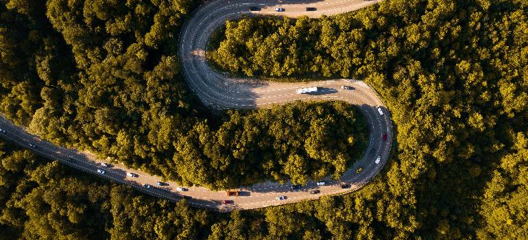 a curved road